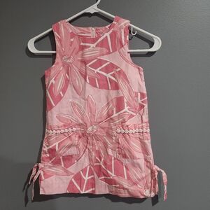 Lilly Pulitzer sleeveless pink floral print girls dress Size 5